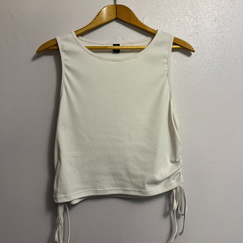 SHEIN Plus Drawstring Side Crop Tank Top